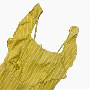 LèRumi Yellow & White Striped Sleeveless Jumpsuit